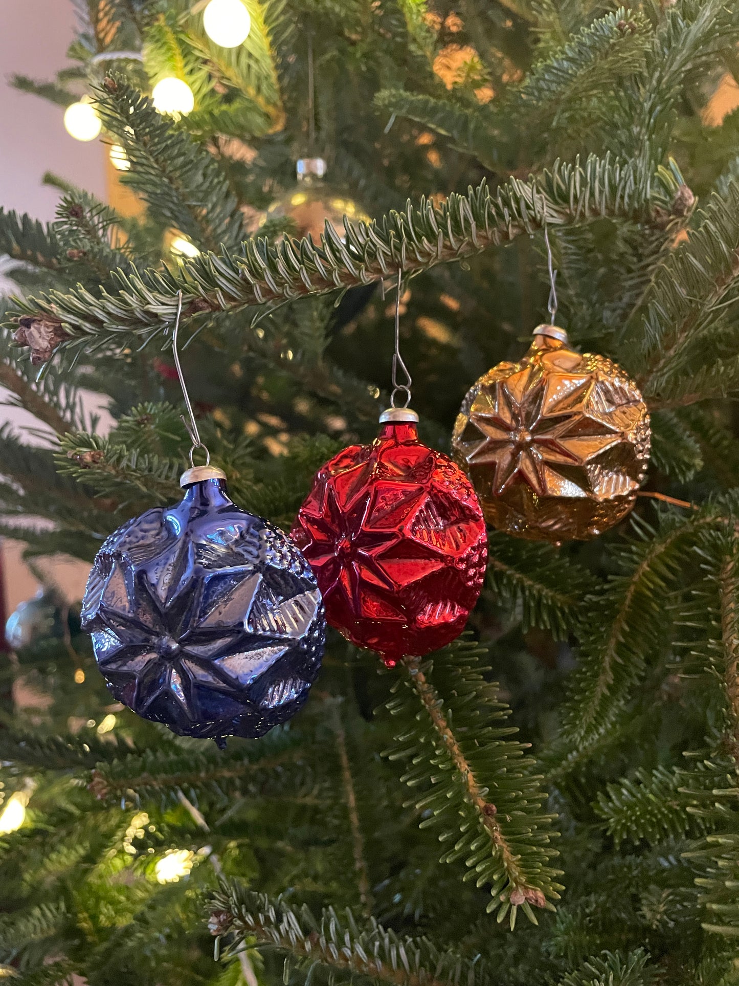 Set of 12 Glass Holiday Ornaments