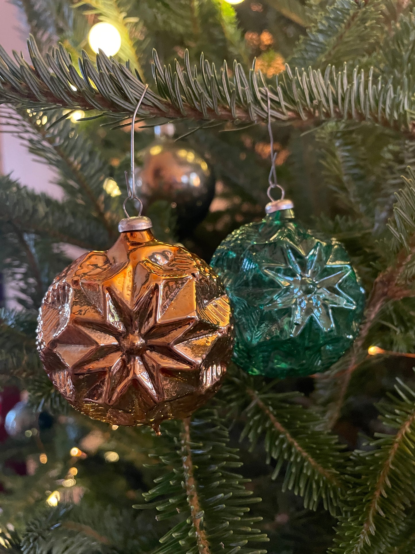 Set of 12 Glass Holiday Ornaments