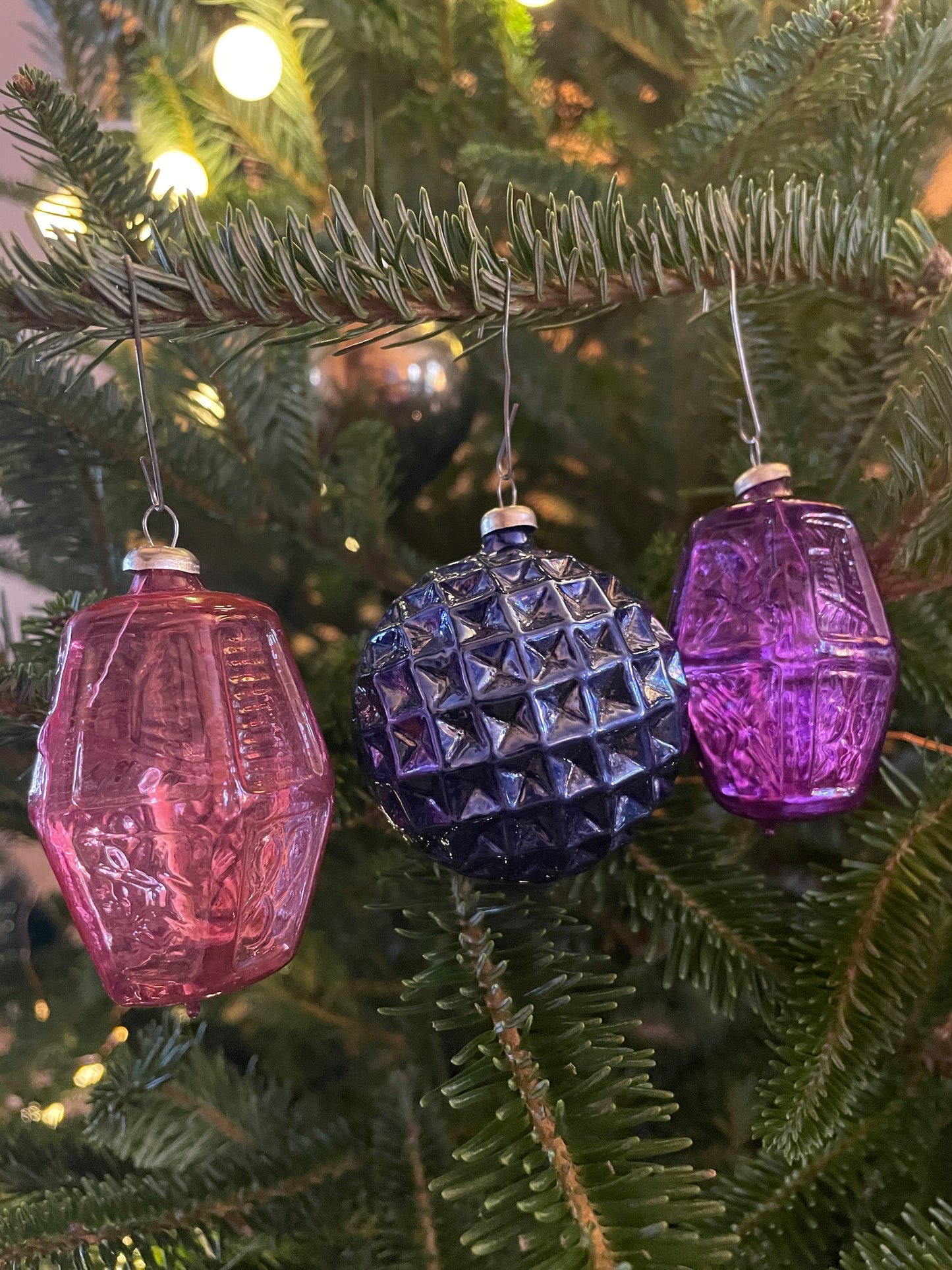 Set of 12 Glass Holiday Ornaments
