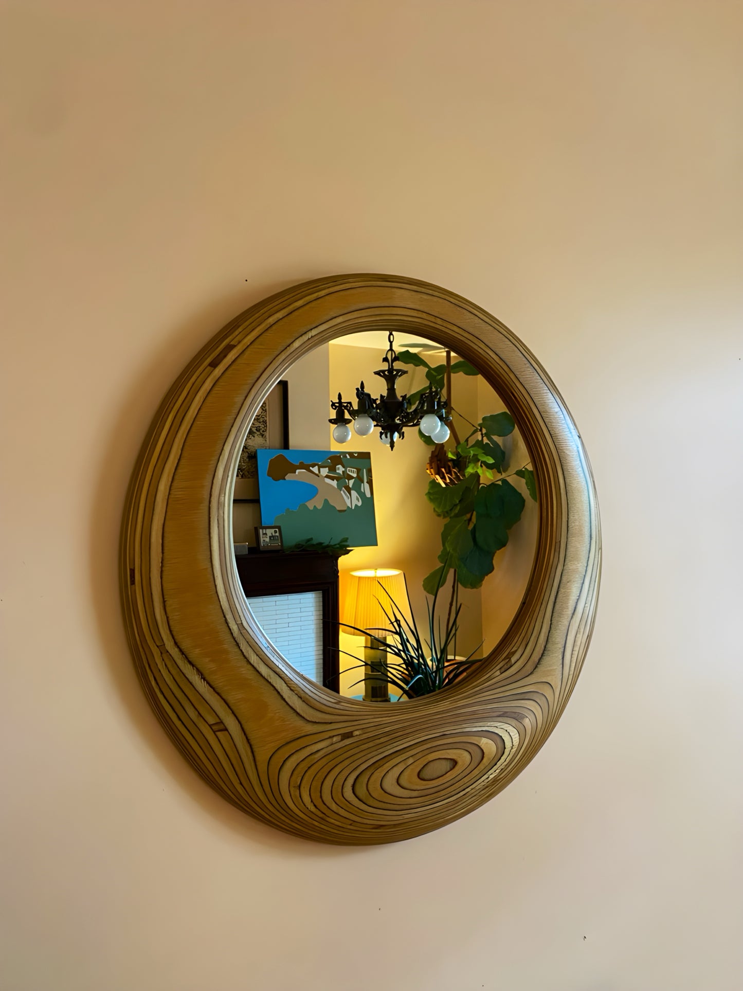 Spalted Wood Circular Mirror