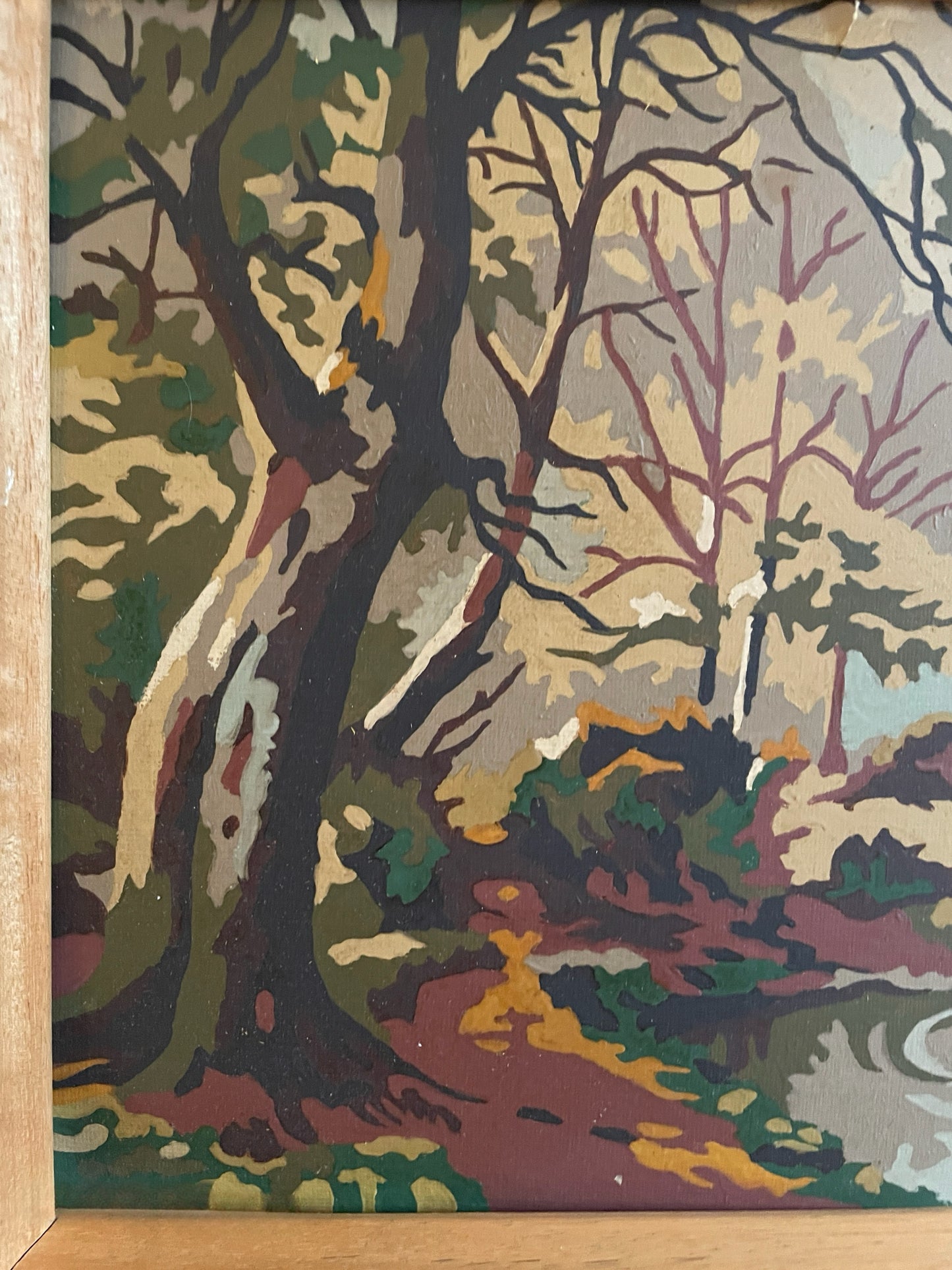 Framed Paint-by-Numbers Woodland Scene