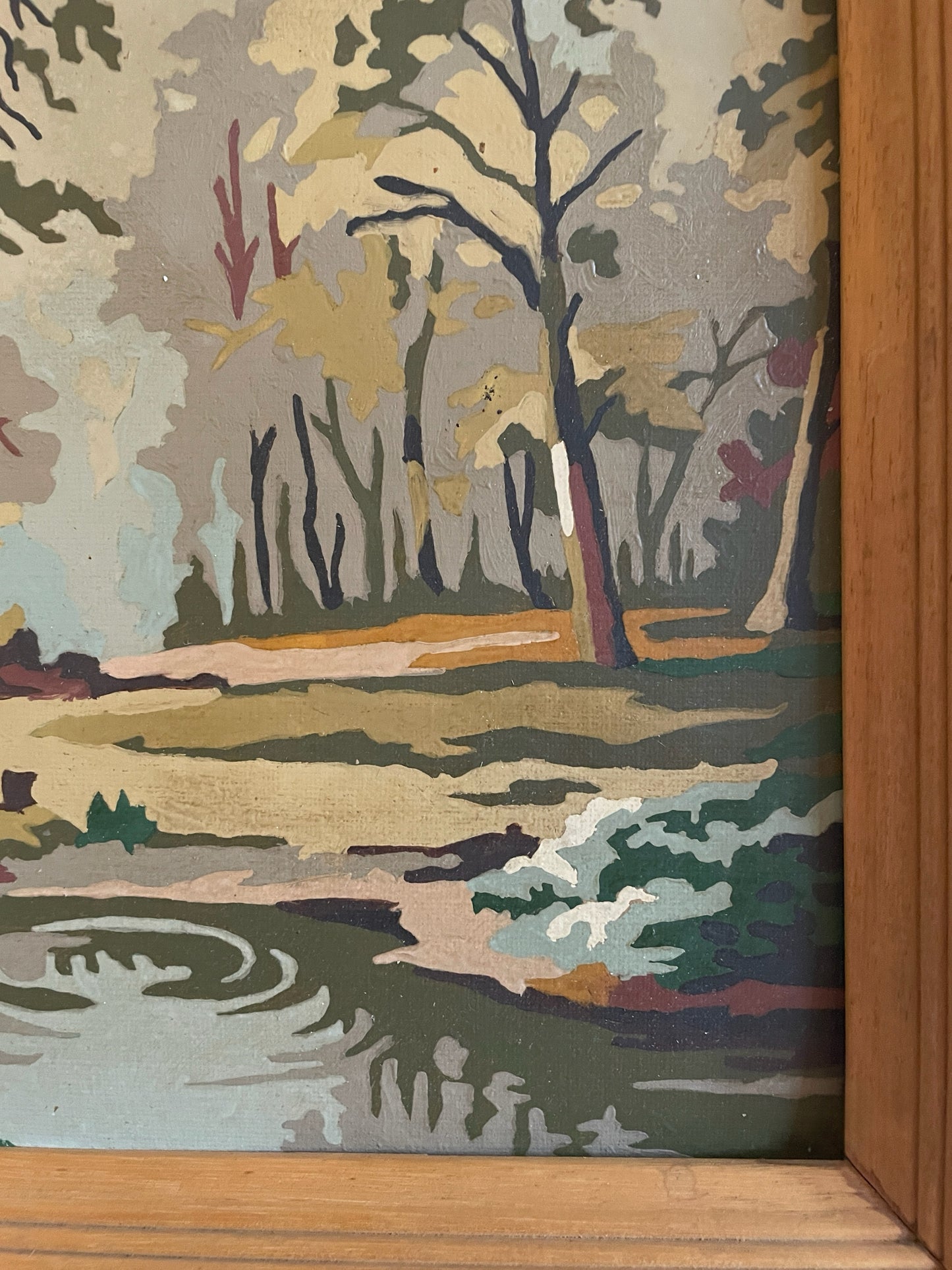 Framed Paint-by-Numbers Woodland Scene