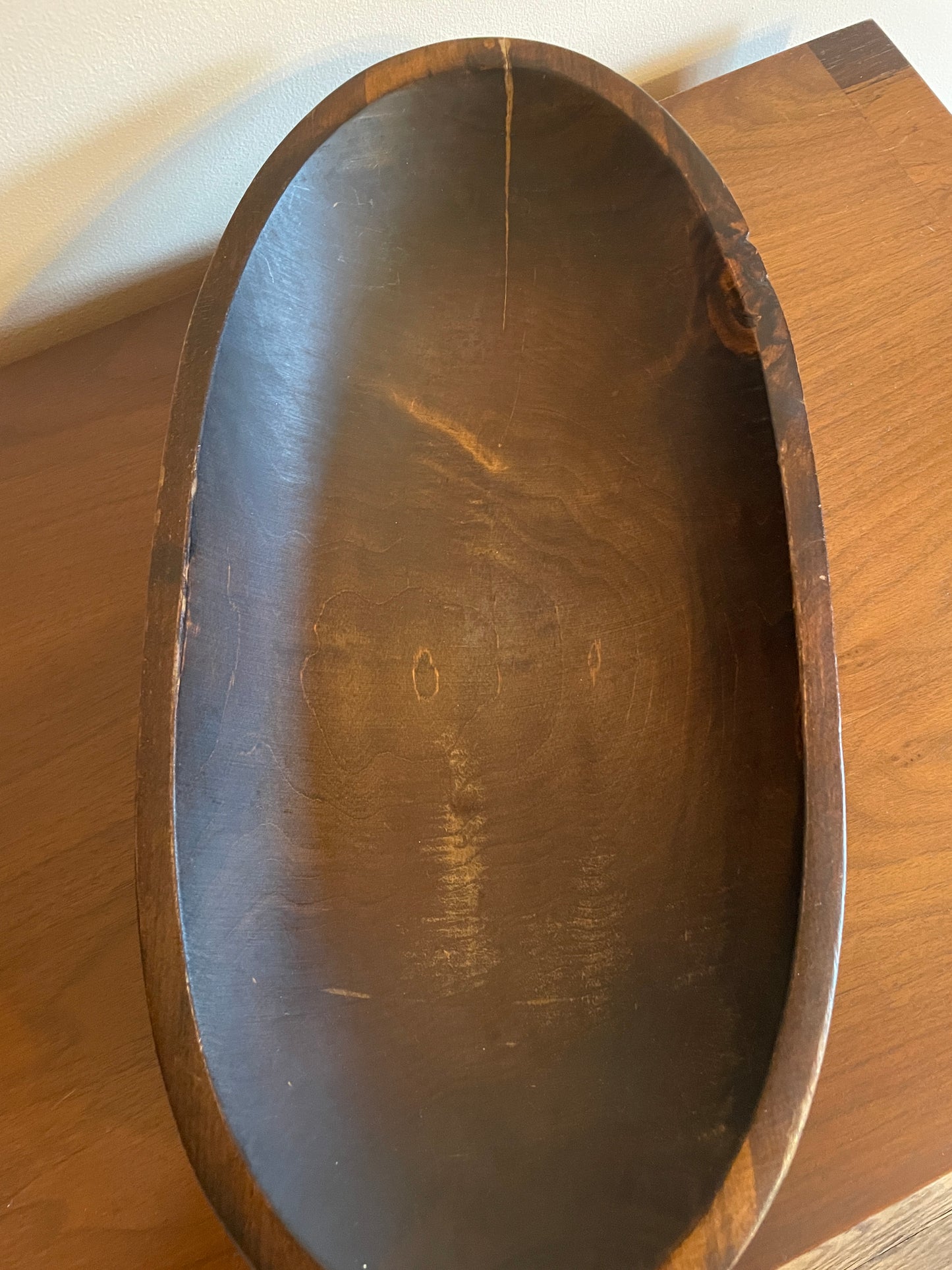 Solid Wood Oval Bowl