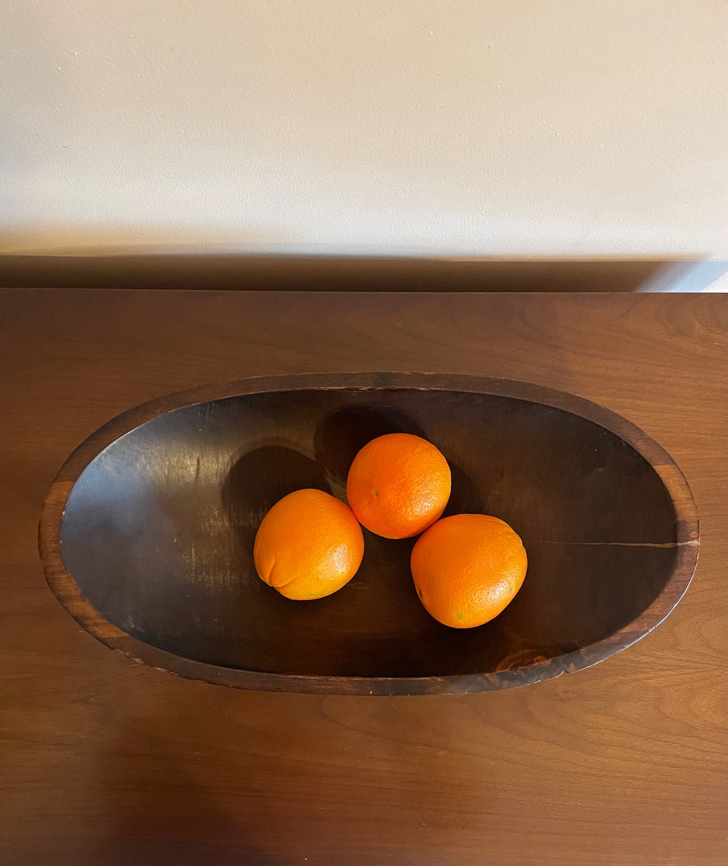 Solid Wood Oval Bowl