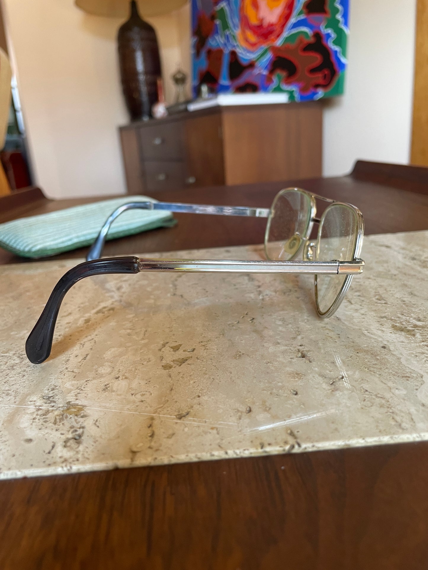 80's Eyeglasses & Green Corduroy Sleeve