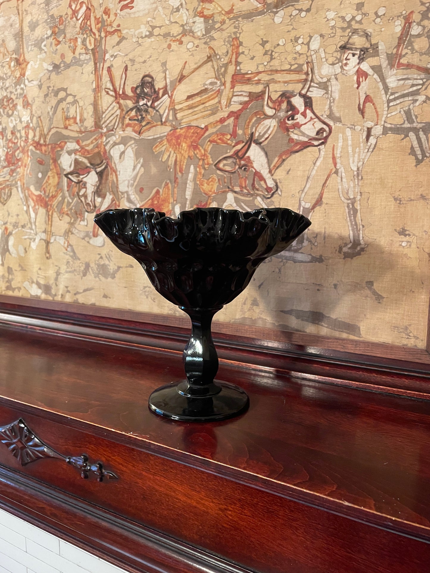 Black Fenton Compote Dish