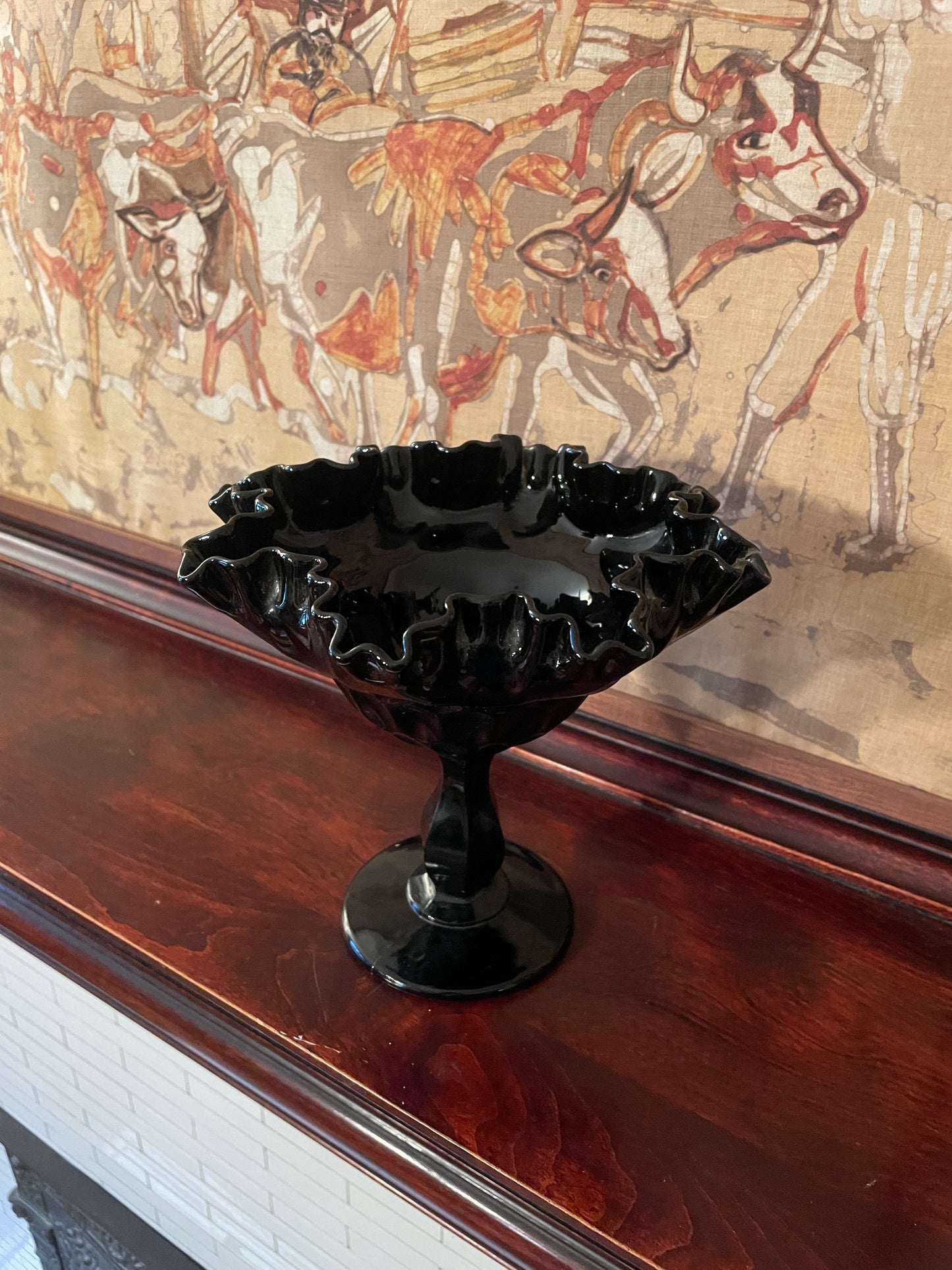 Black Fenton Compote Dish