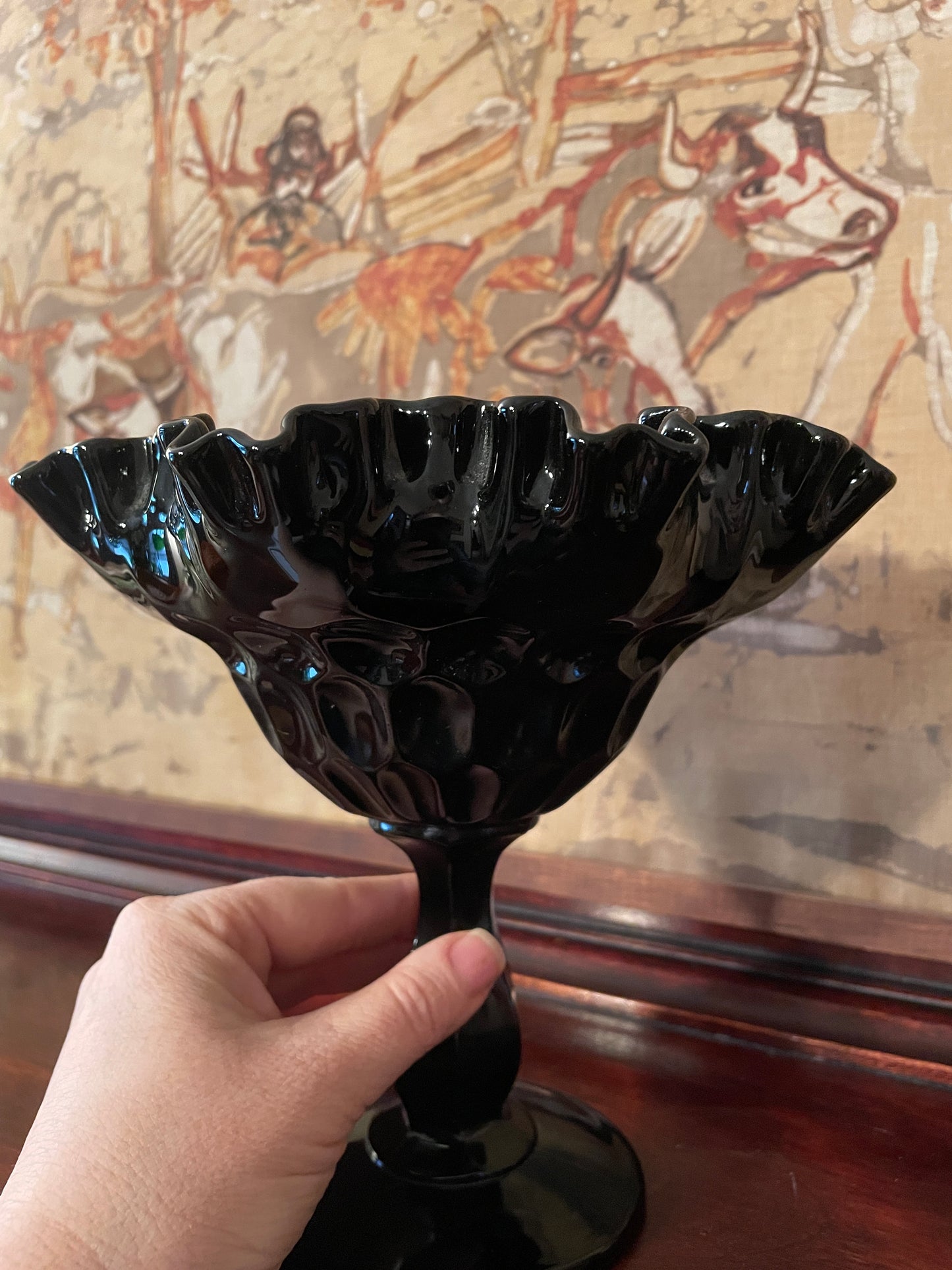 Black Fenton Compote Dish
