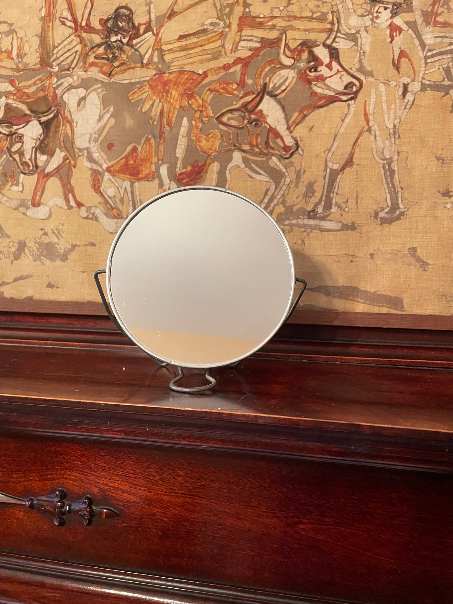 Small Double-Sided, Collapsible Mirror with Stand