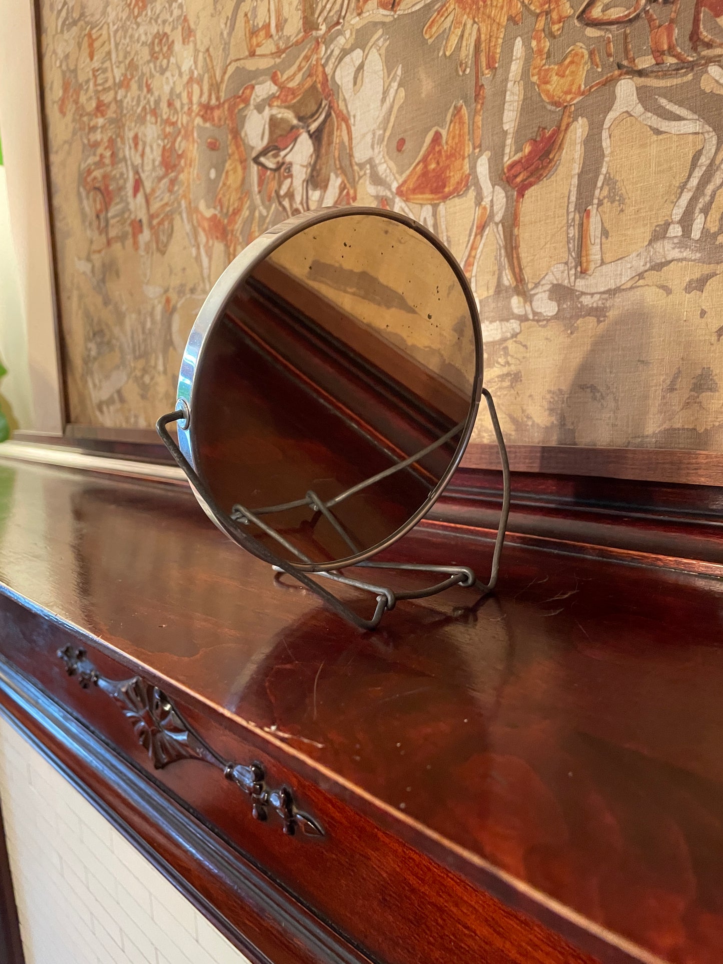 Small Double-Sided, Collapsible Mirror with Stand