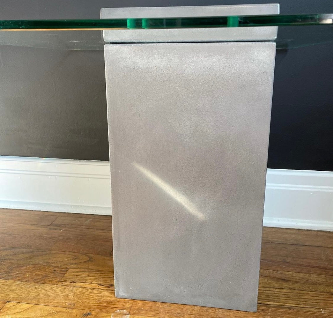 Grange Minimalist Concrete & Tempered Glass Side Table