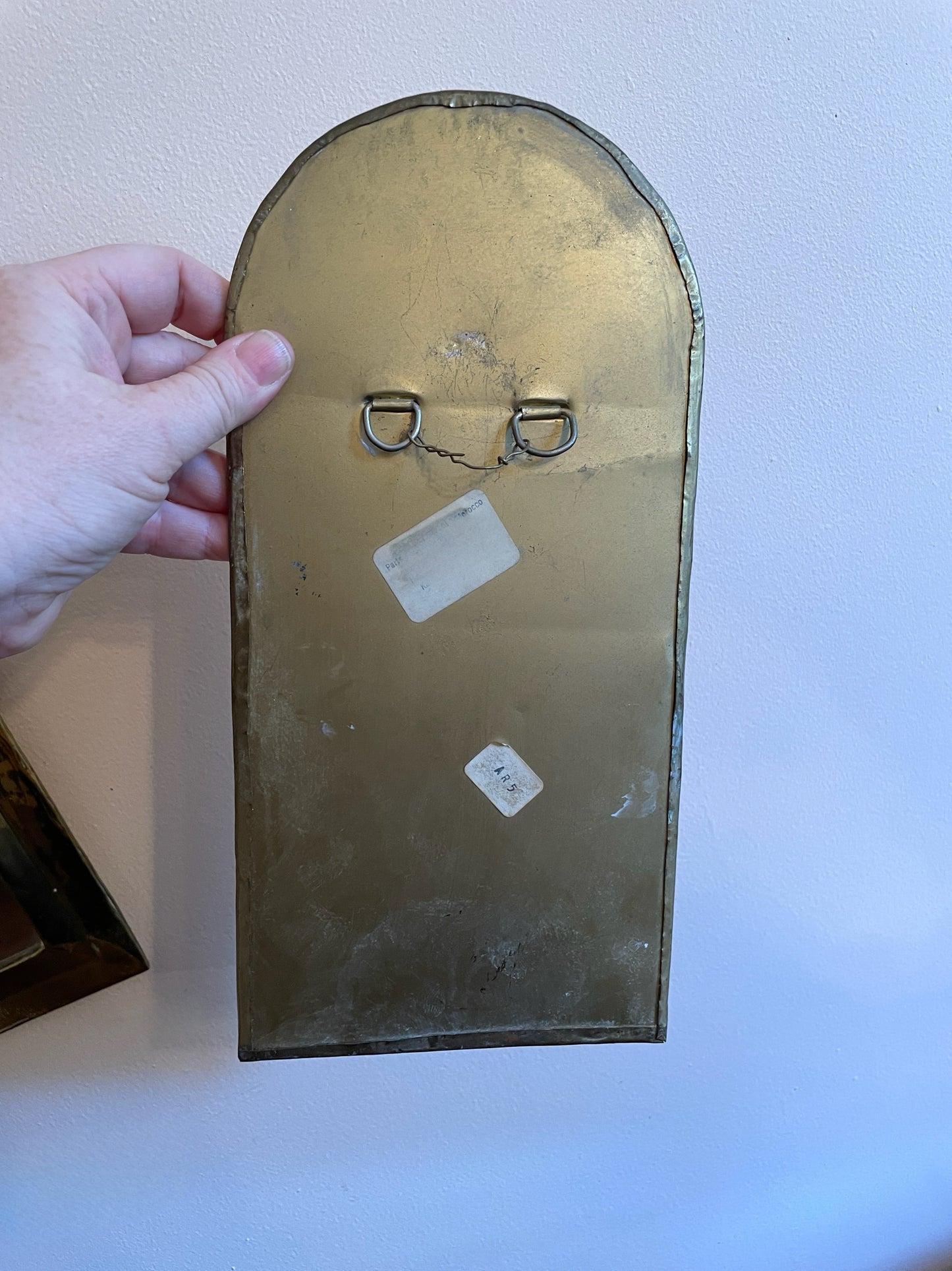 Pair of Arched Brass Mirrors