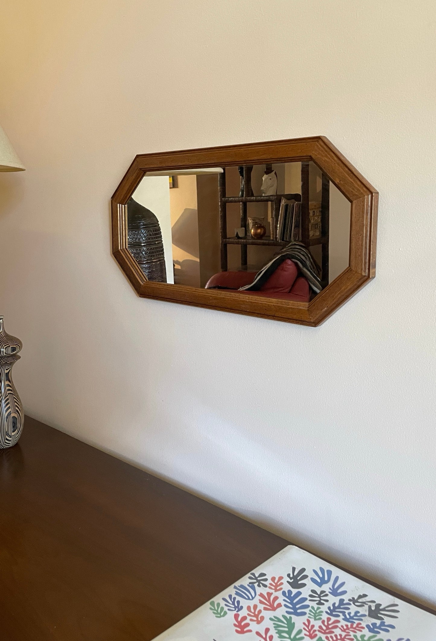 Wood Framed Octagonal Mirror