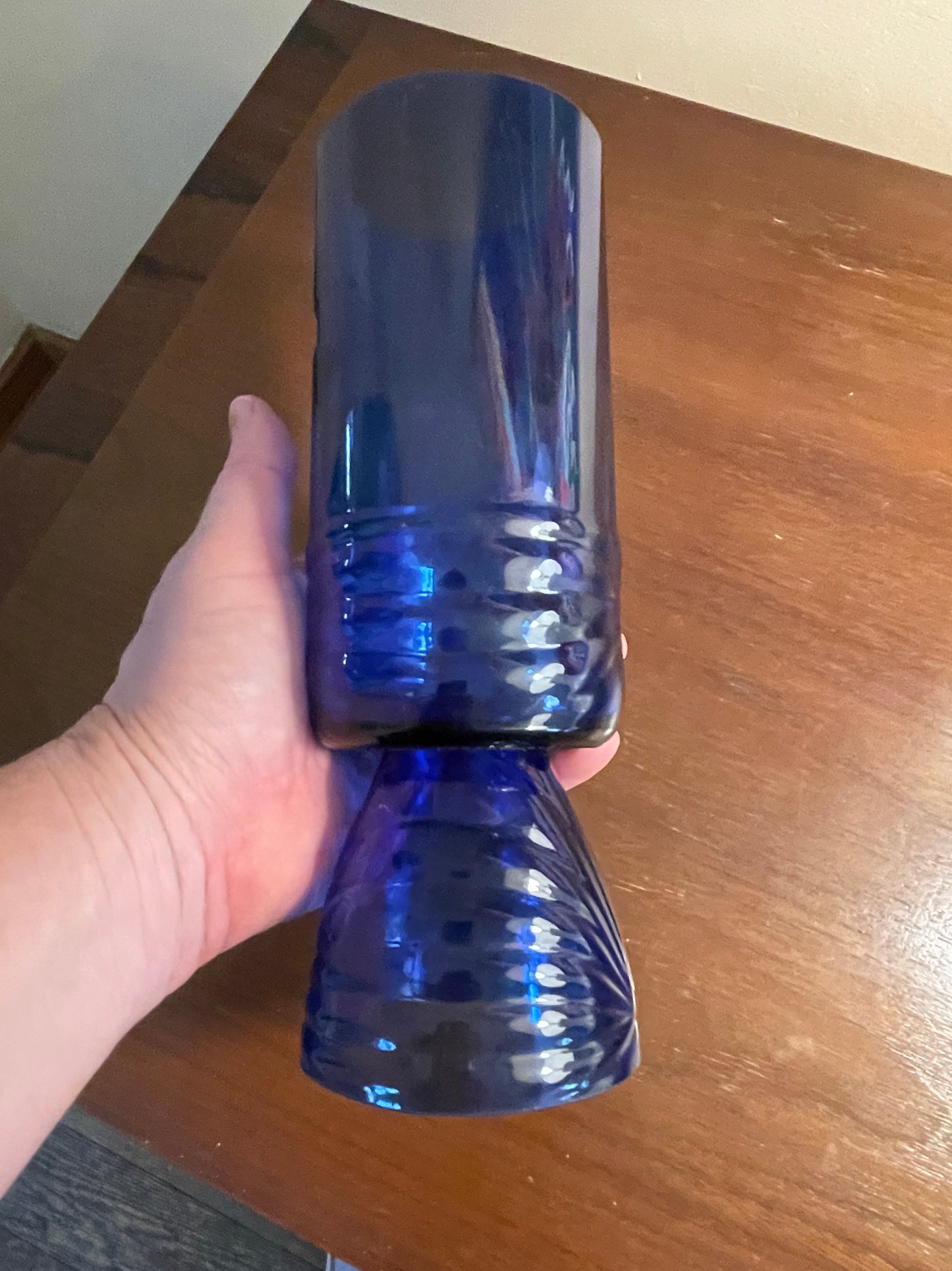 Art Deco Style Blue Glass Vase