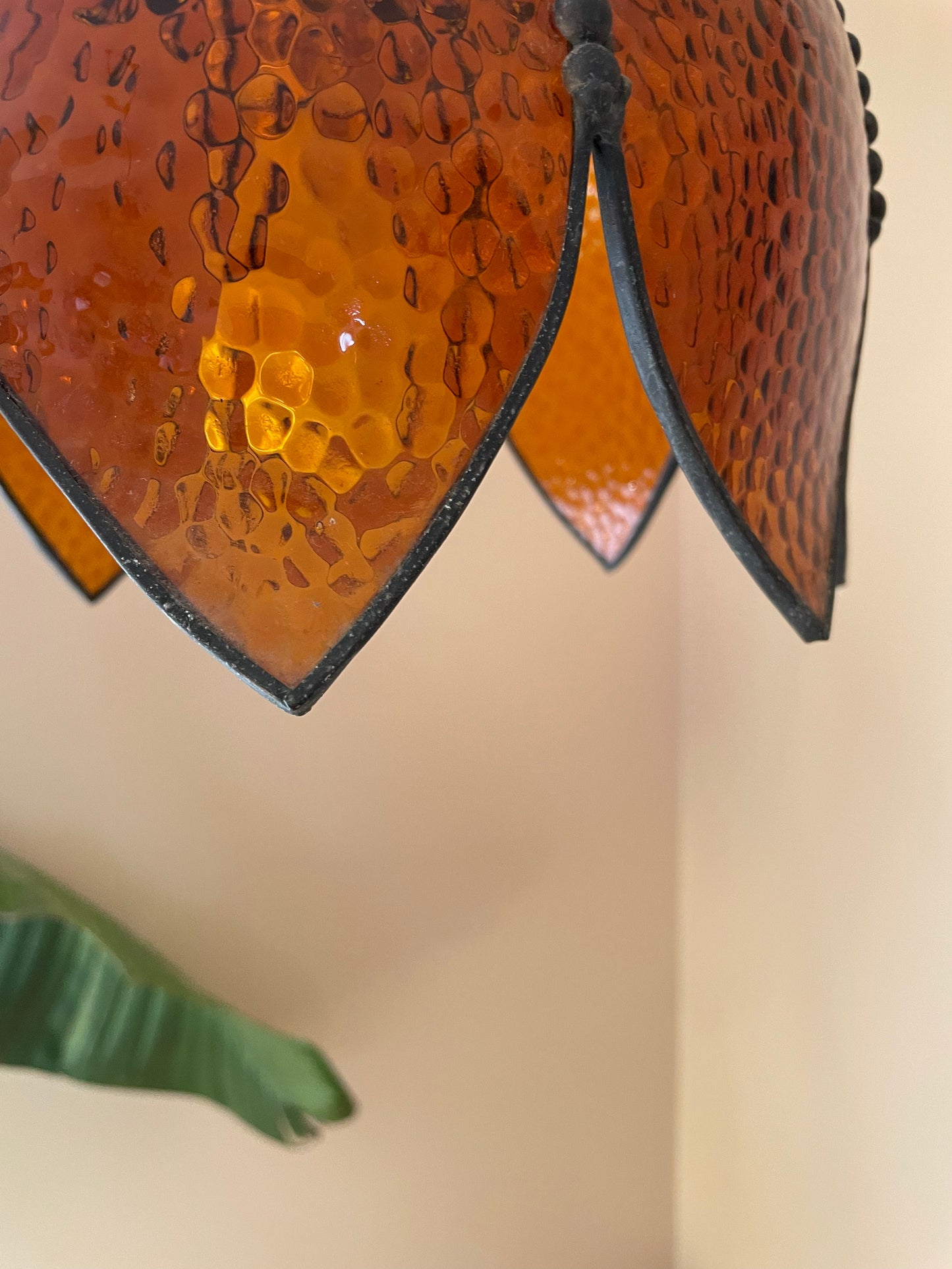 Amber Tulip Swag Lamp