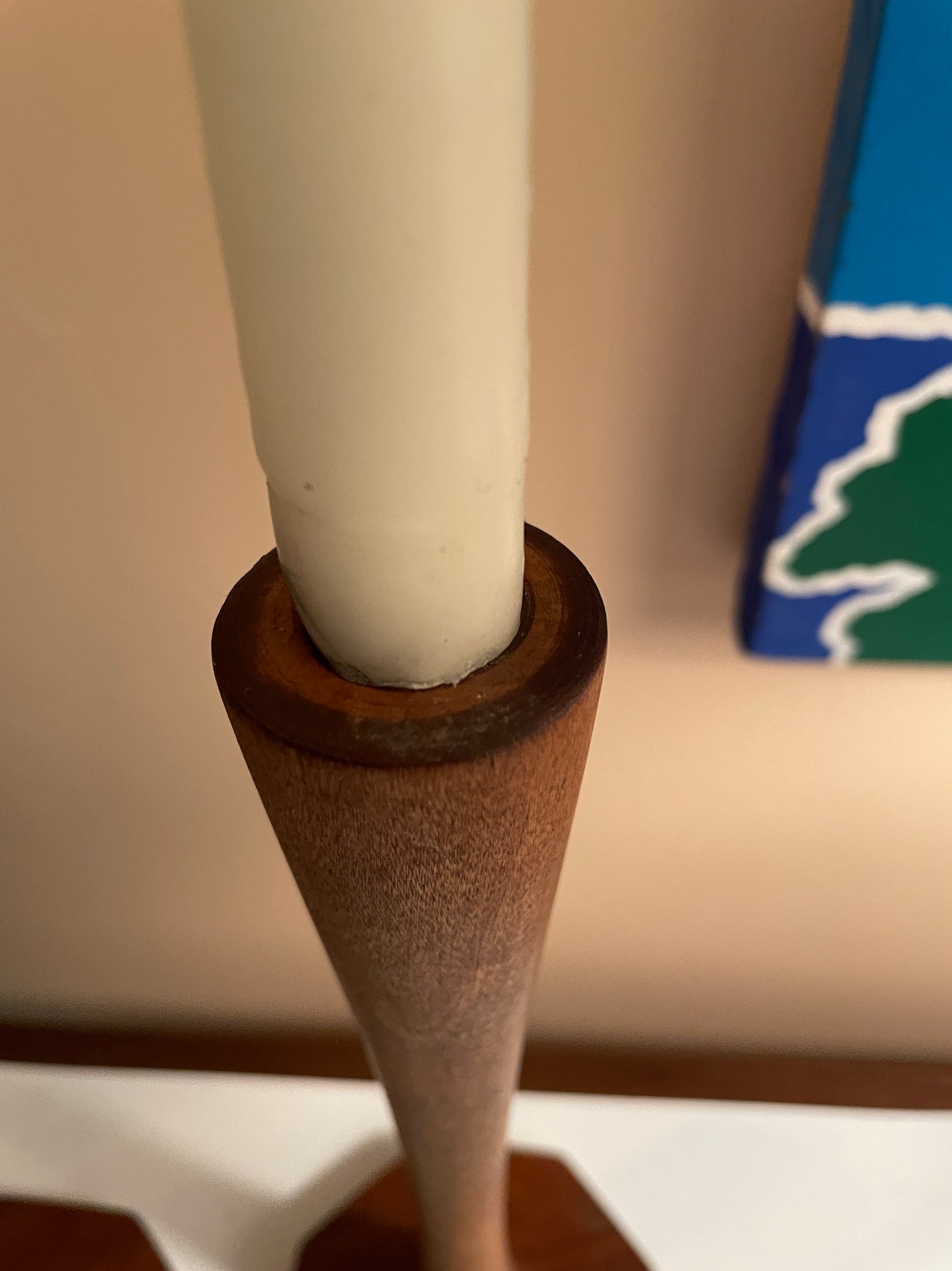 Wooden Candleholders with Octagon Base