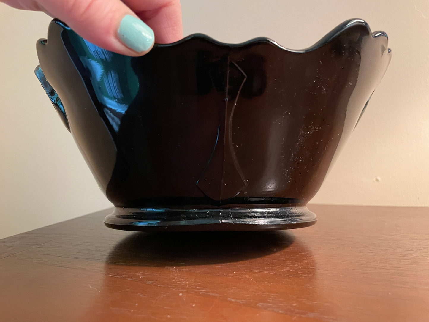 1930's Black Amethyst Bowl with Handles