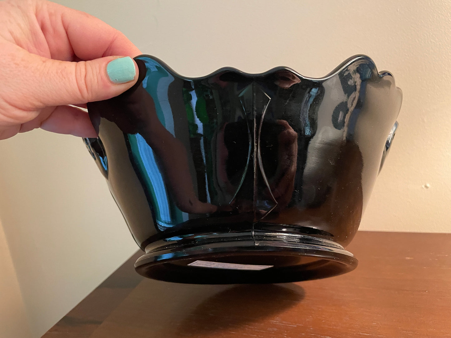 1930's Black Amethyst Bowl with Handles