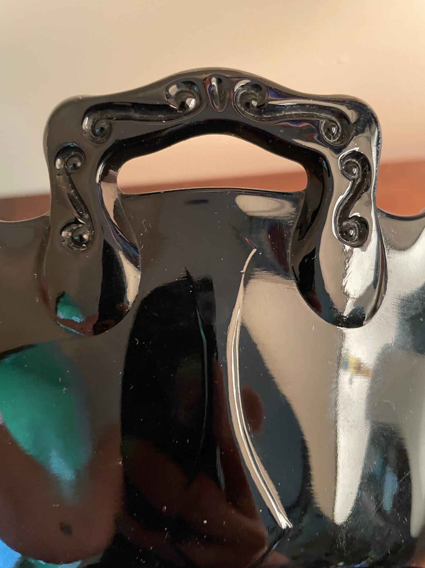1930's Black Amethyst Bowl with Handles