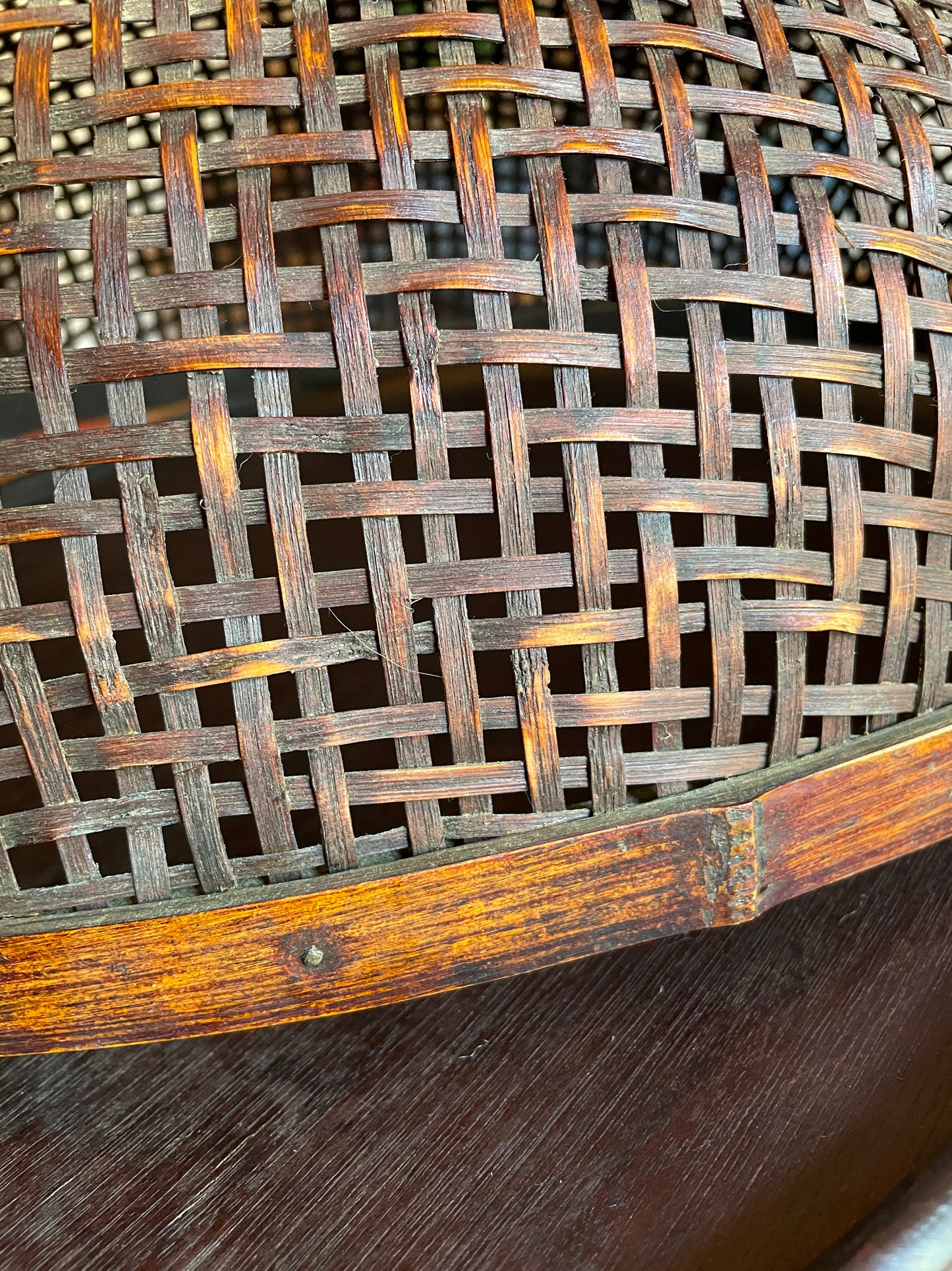 Chinese Tray with Woven Bamboo Cover