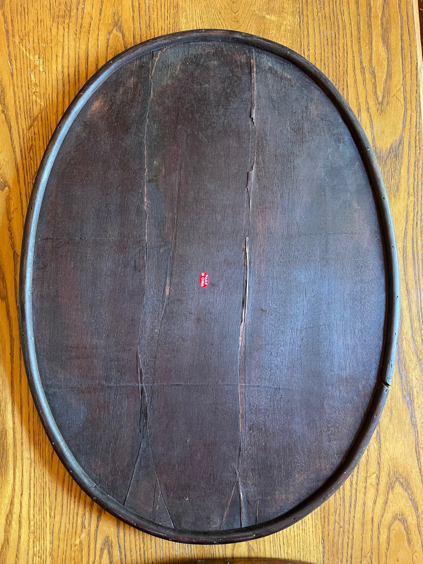 Chinese Tray with Woven Bamboo Cover