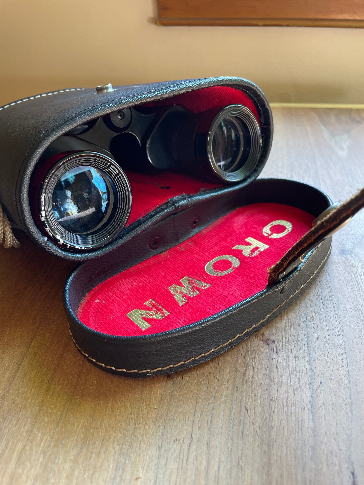 Crown Binoculars and Case