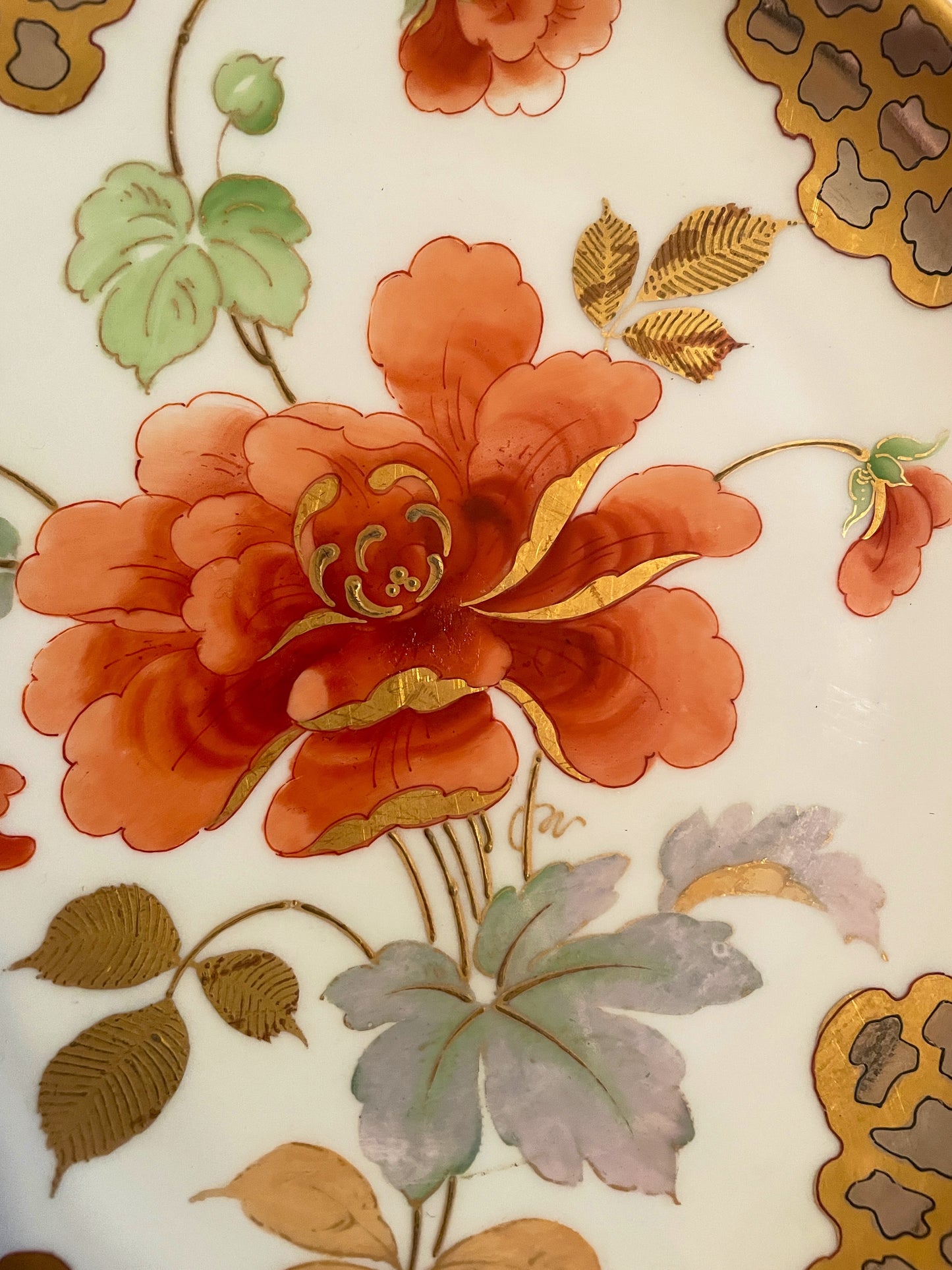 Hand-Painted Gold Leafed Plate