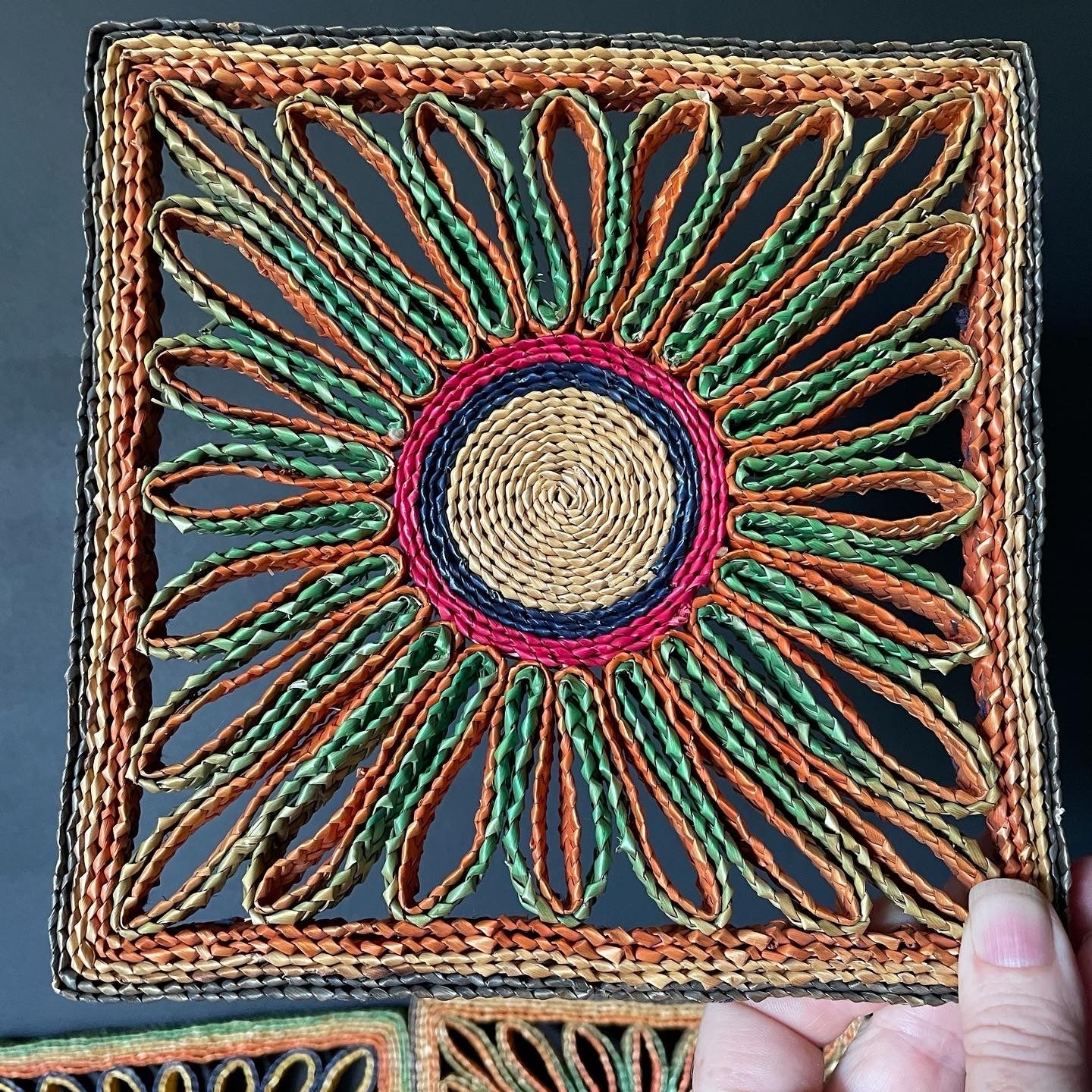 Set of Three Raffia Trivets