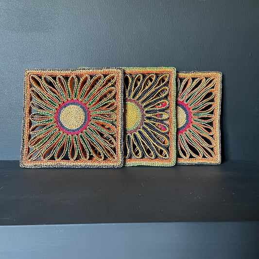 Set of Three Raffia Trivets