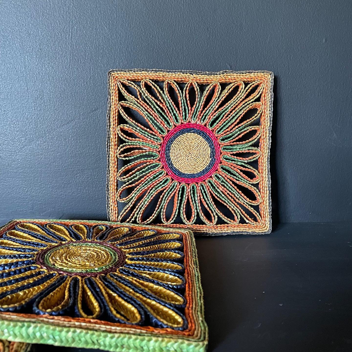 Set of Three Raffia Trivets