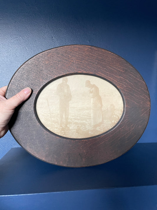 Oval Solid Wood Picture Frame with Print