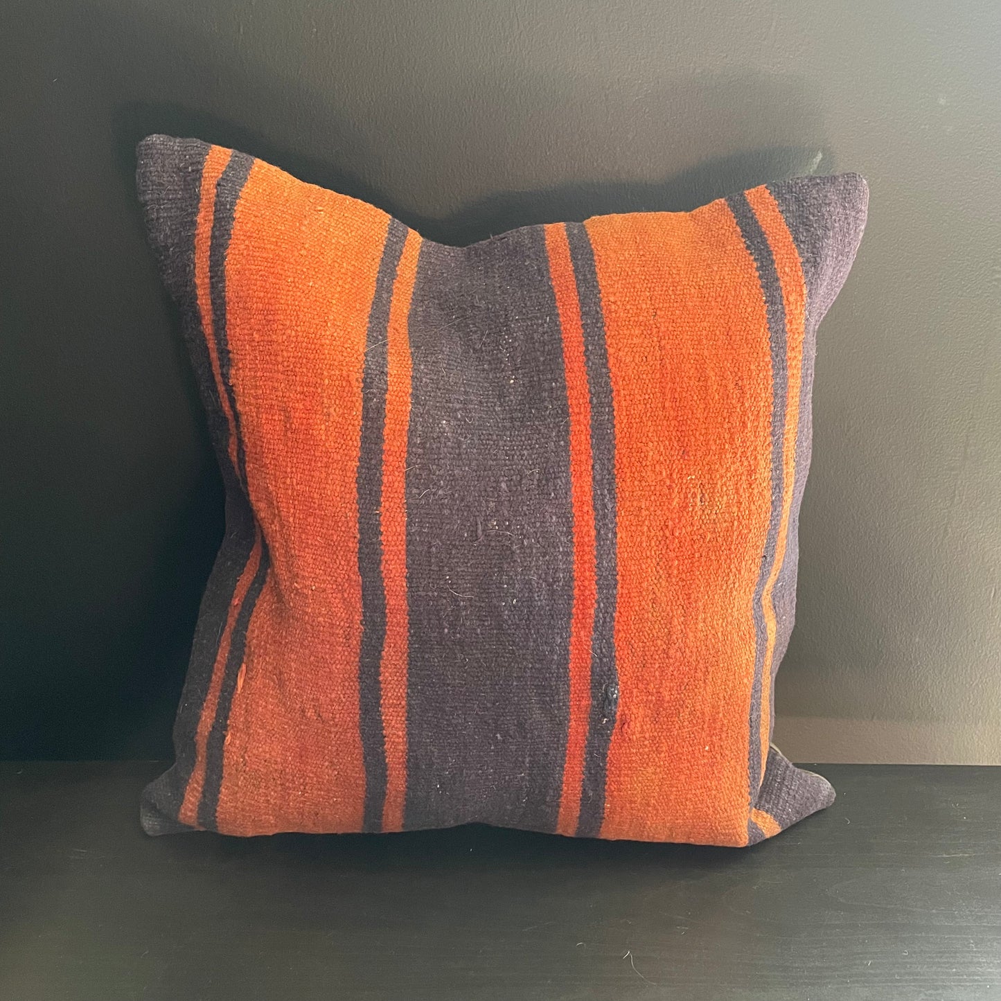 Navy & Burnt Orange Kilim Pillow