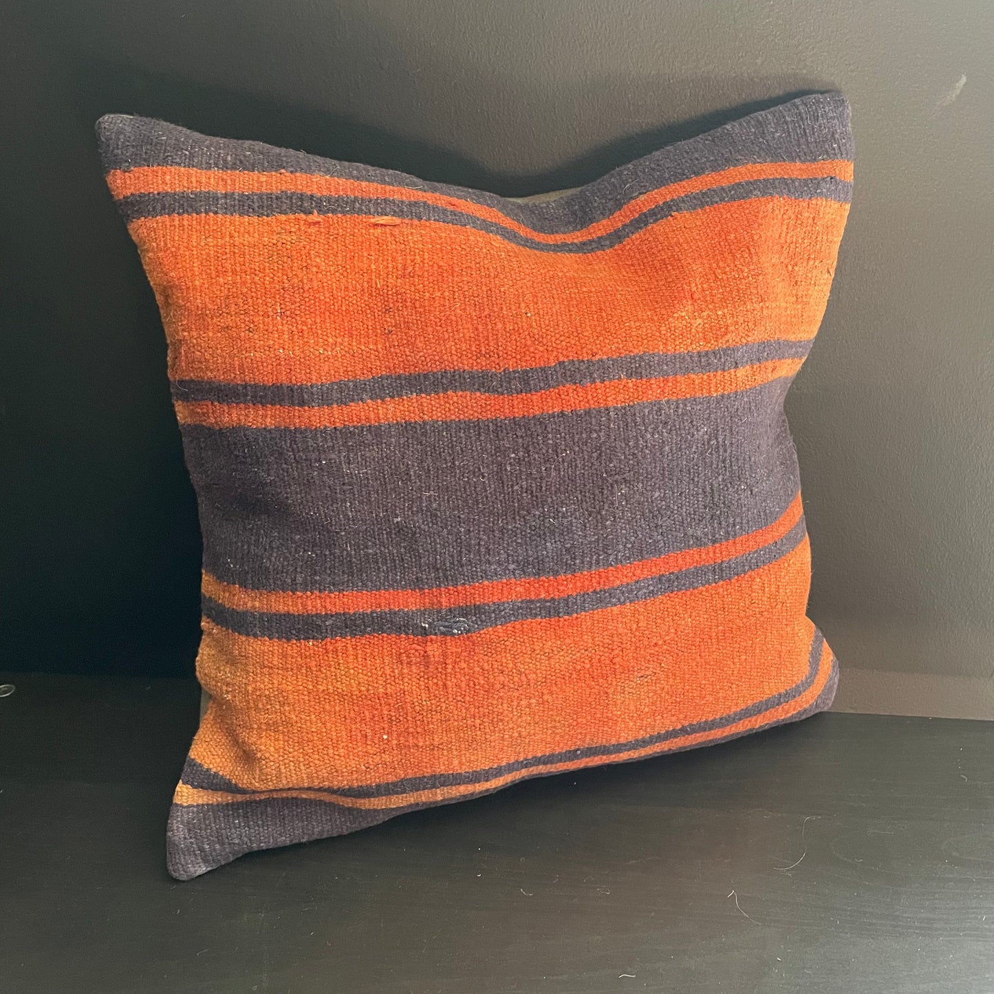 Navy & Burnt Orange Kilim Pillow