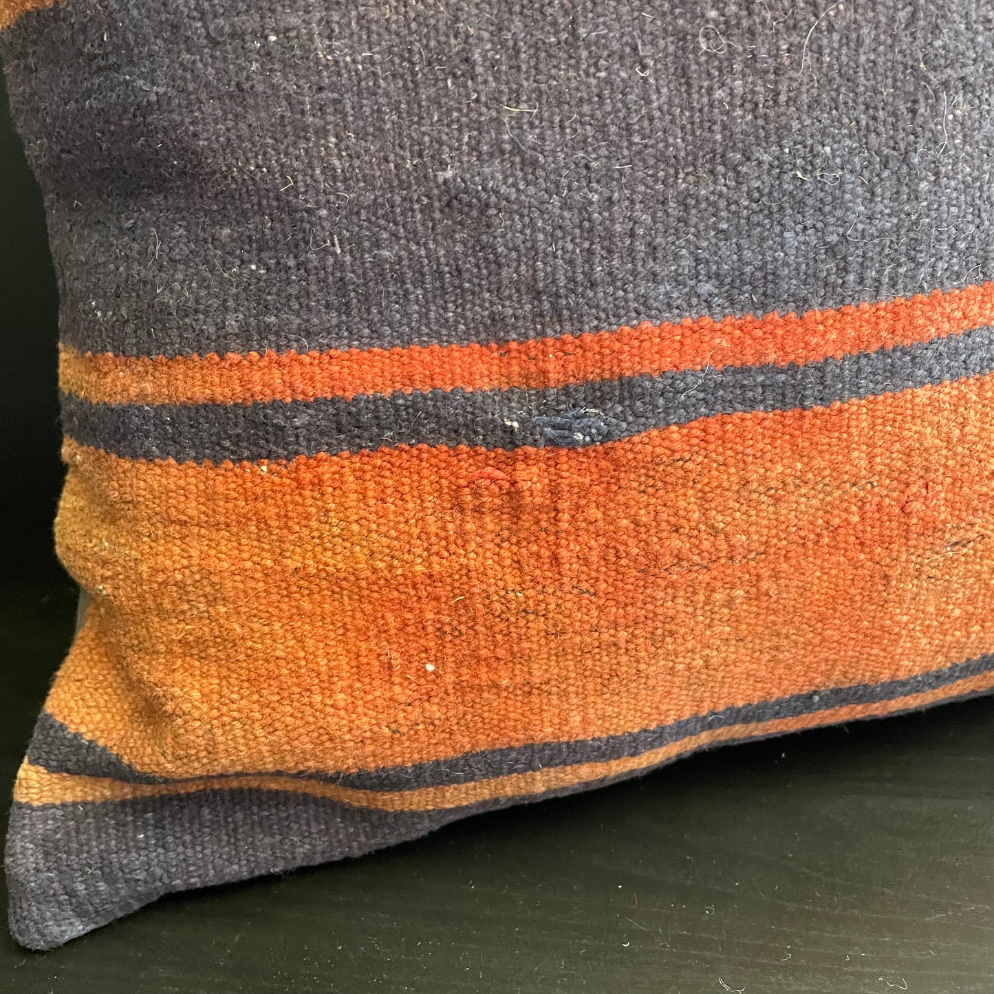 Navy & Burnt Orange Kilim Pillow