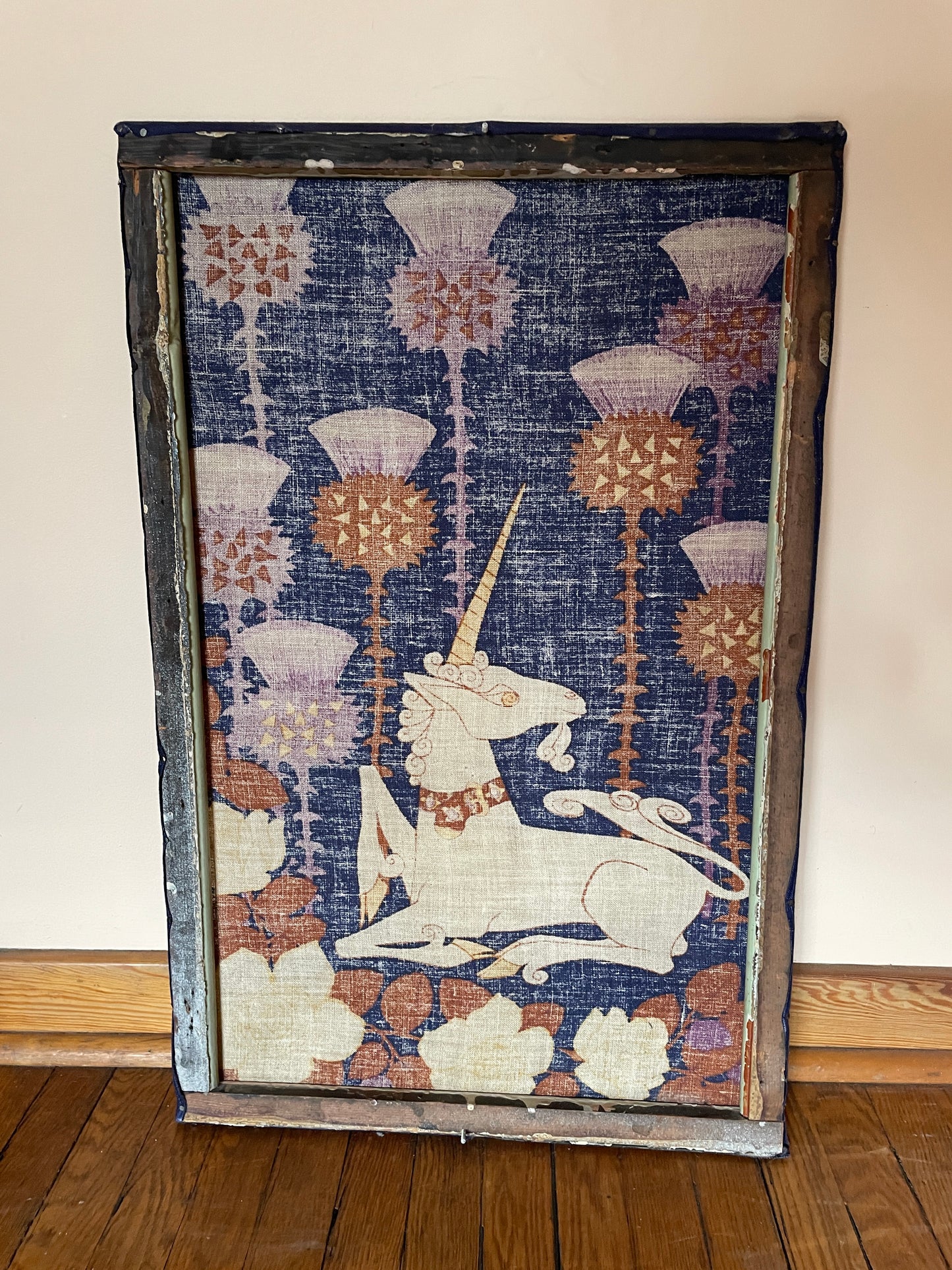 Unicorn & Thistle Linen on Frame