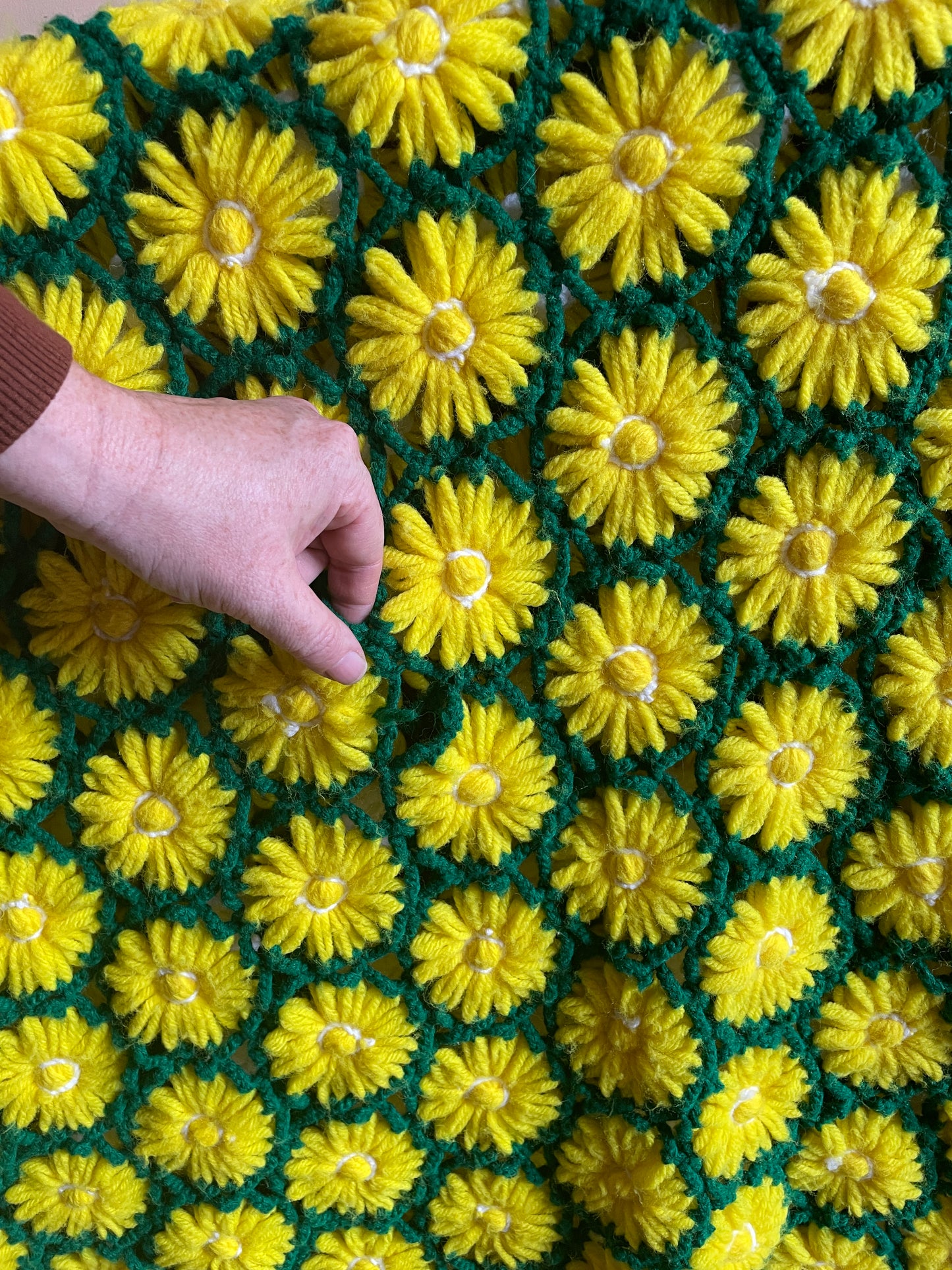 70's Double Sided Daisy Afghan