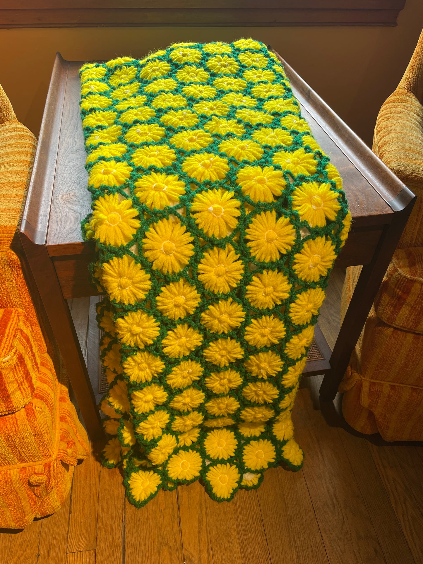 70's Double Sided Daisy Afghan