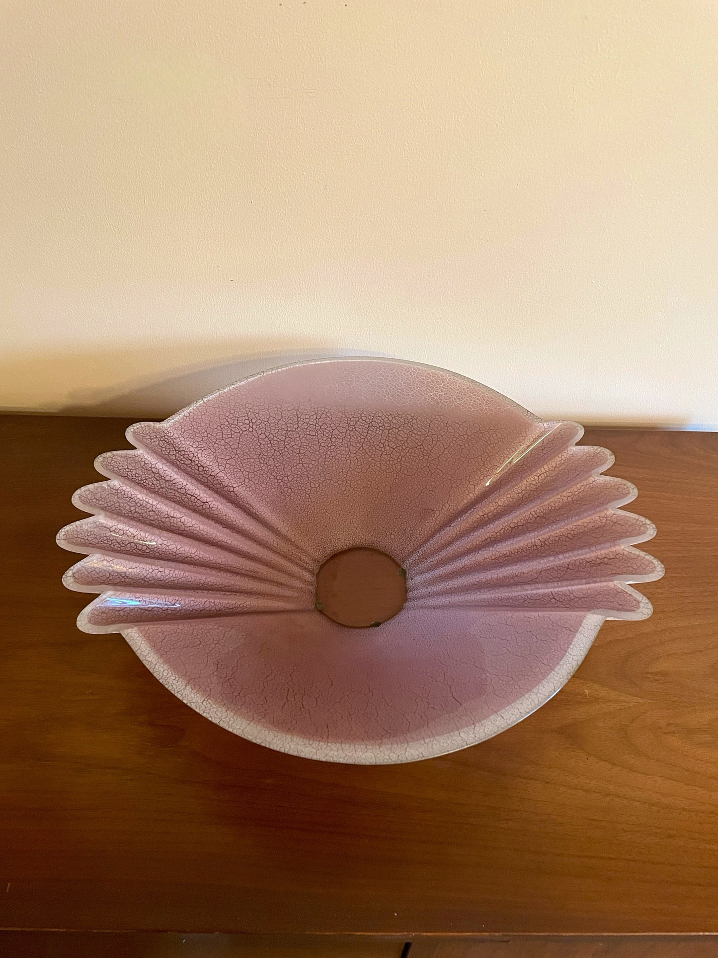 Barbini Scavo Glass Art Bowl in Mauve