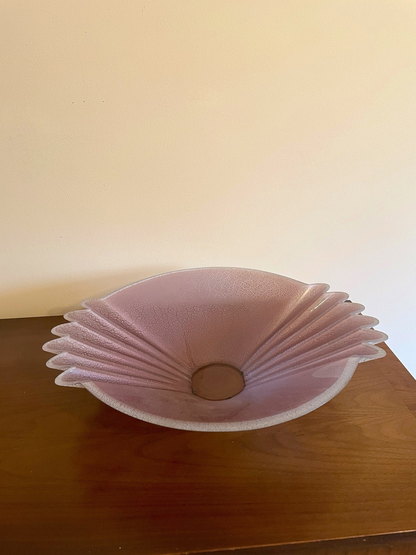 Barbini Scavo Glass Art Bowl in Mauve