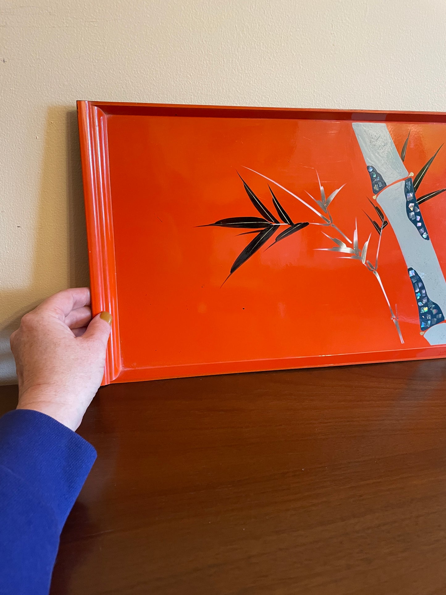 Orange Japanese Lacquer Tray