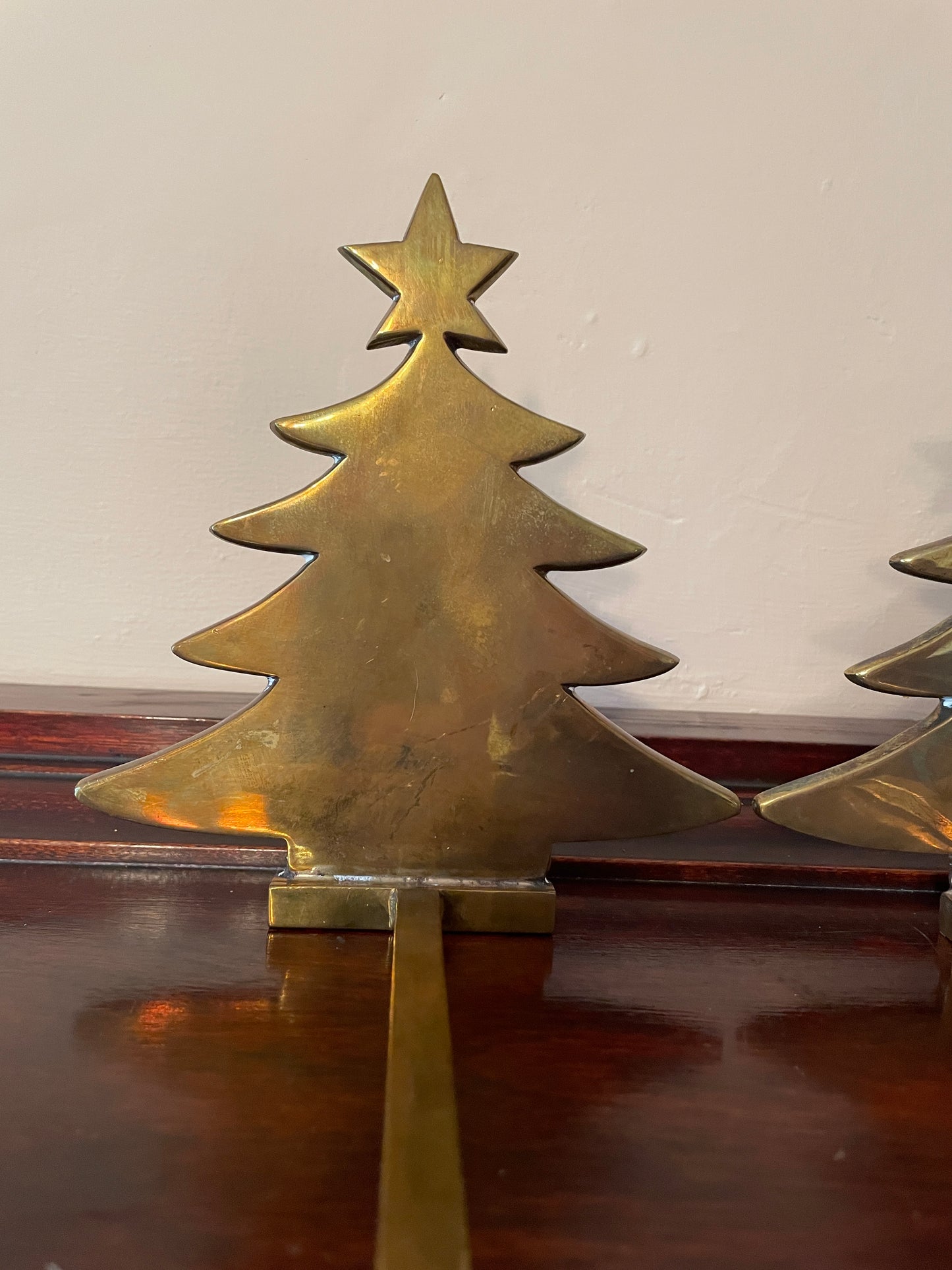 Solid Brass Christmas Tree Stocking Holders