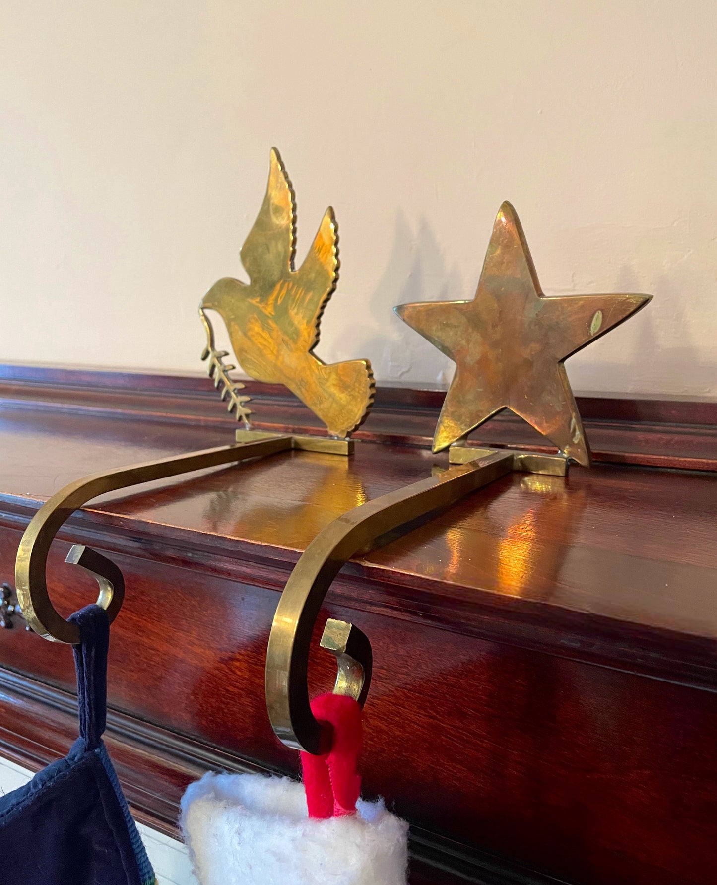 Solid Brass Star Stocking Holder