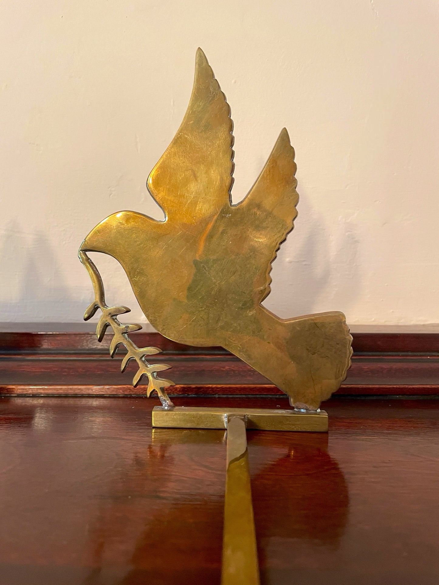 Solid Brass Dove Stocking Holder