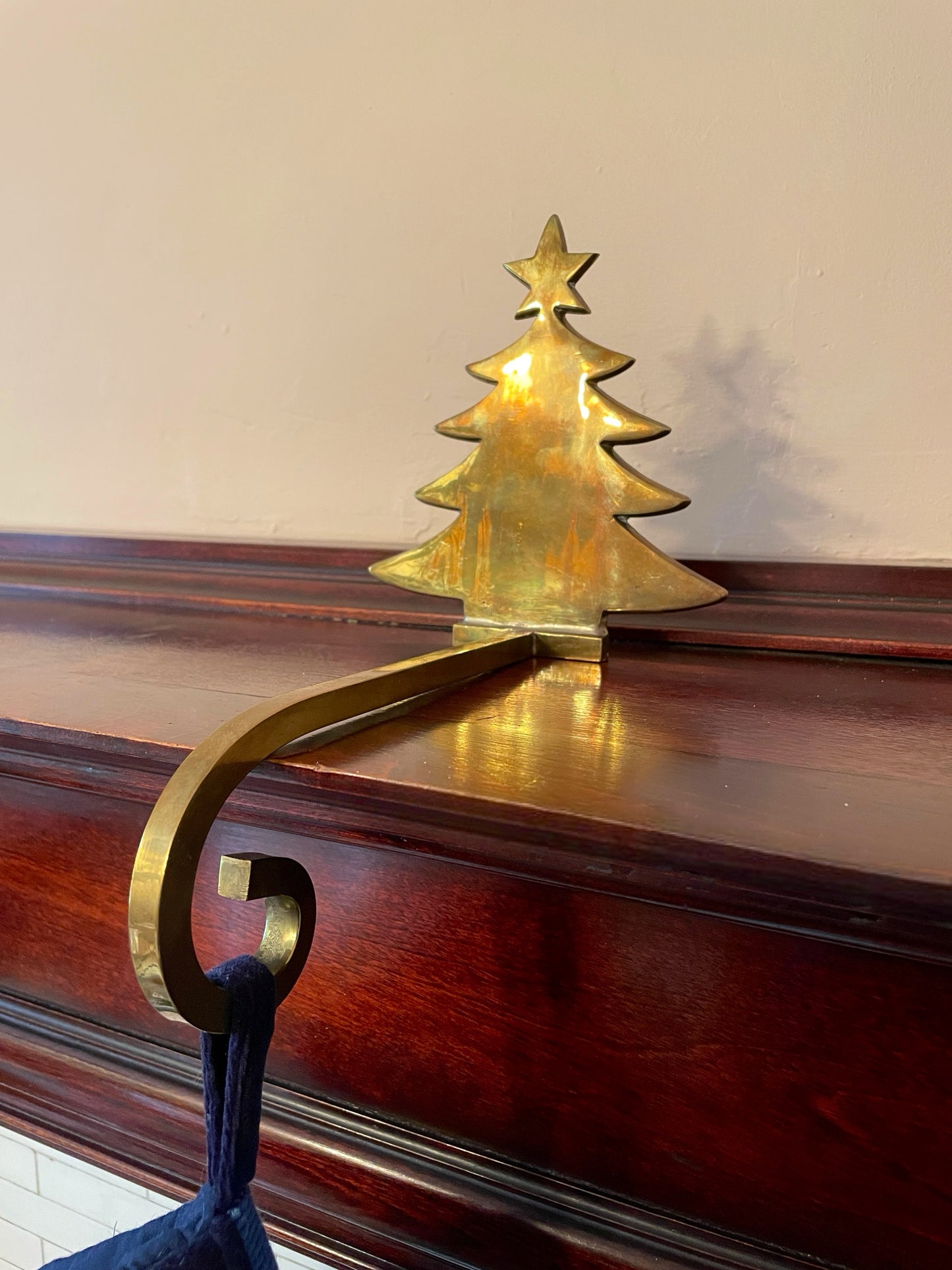 Solid Brass Christmas Tree Stocking Holders