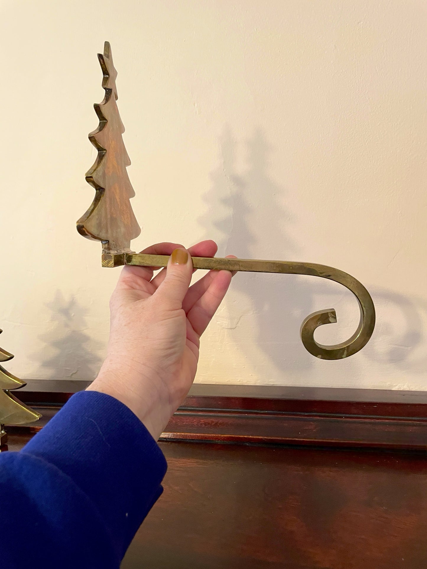 Solid Brass Christmas Tree Stocking Holders