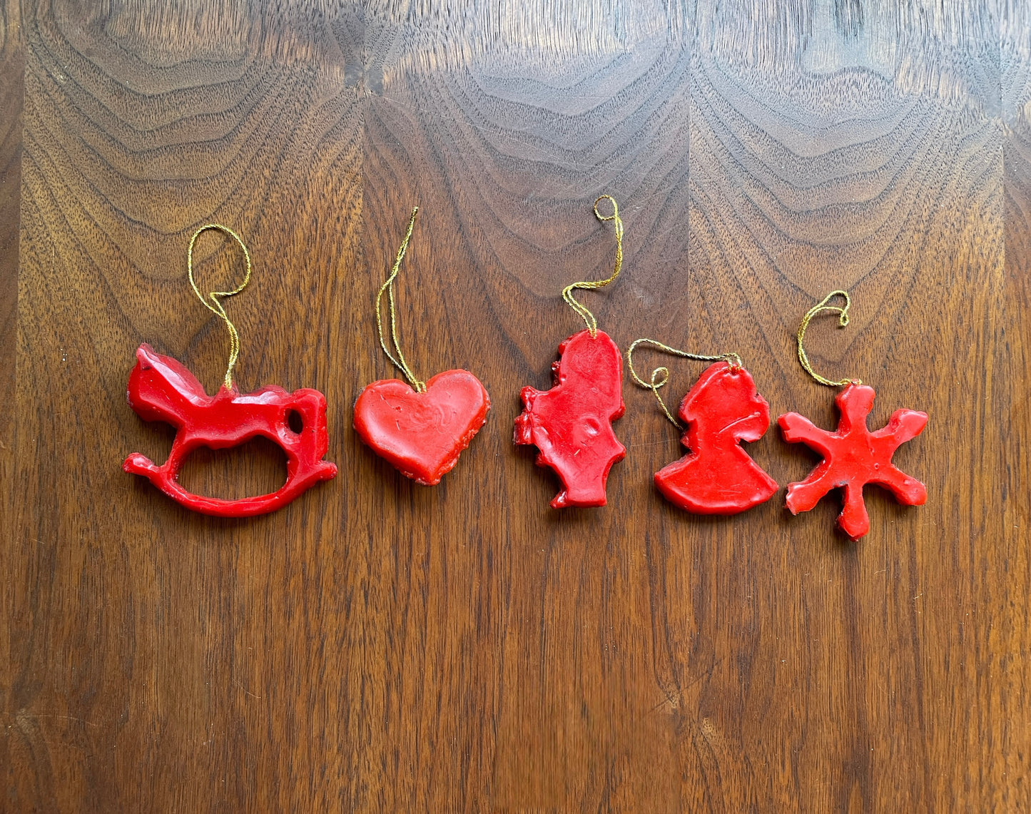 German Red Wax Ornaments