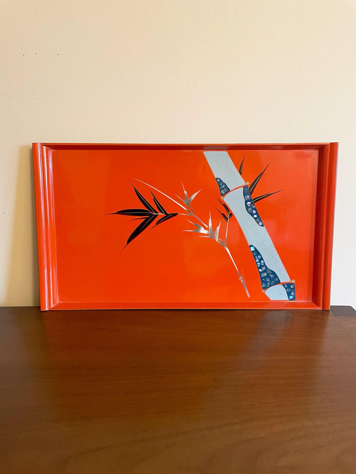 Orange Japanese Lacquer Tray