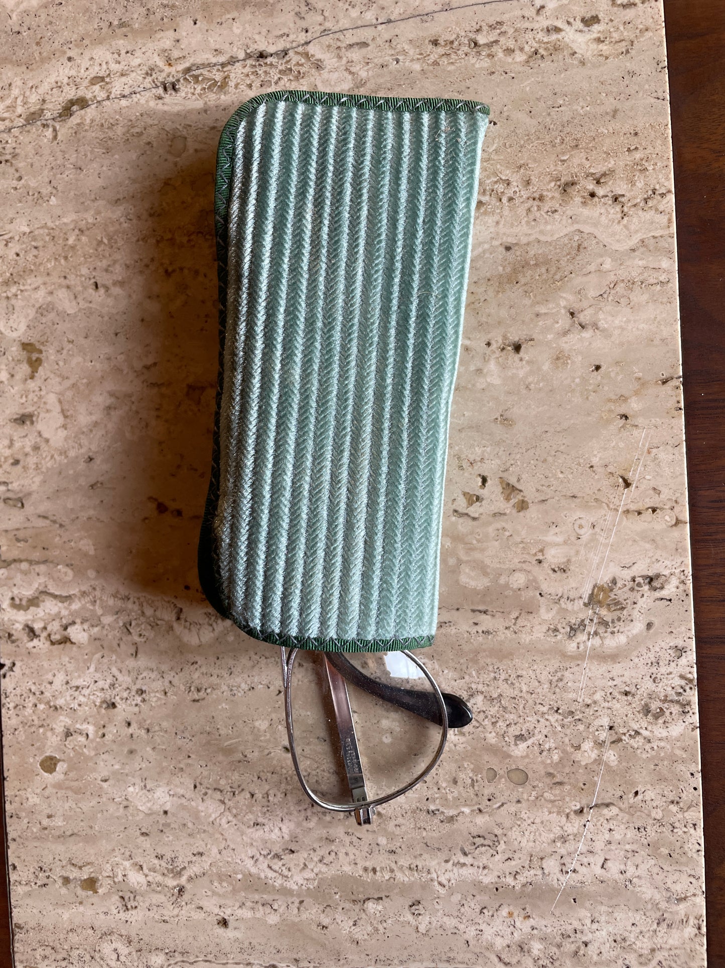 80's Eyeglasses & Green Corduroy Sleeve