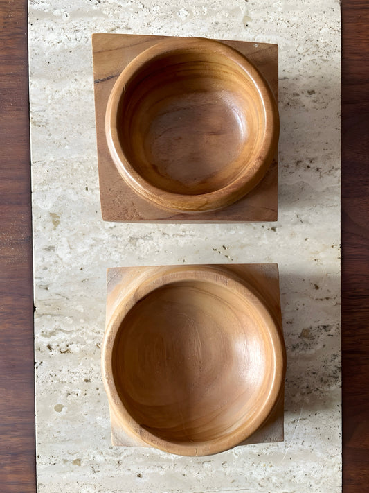 Pair of Turned Wood Bowls