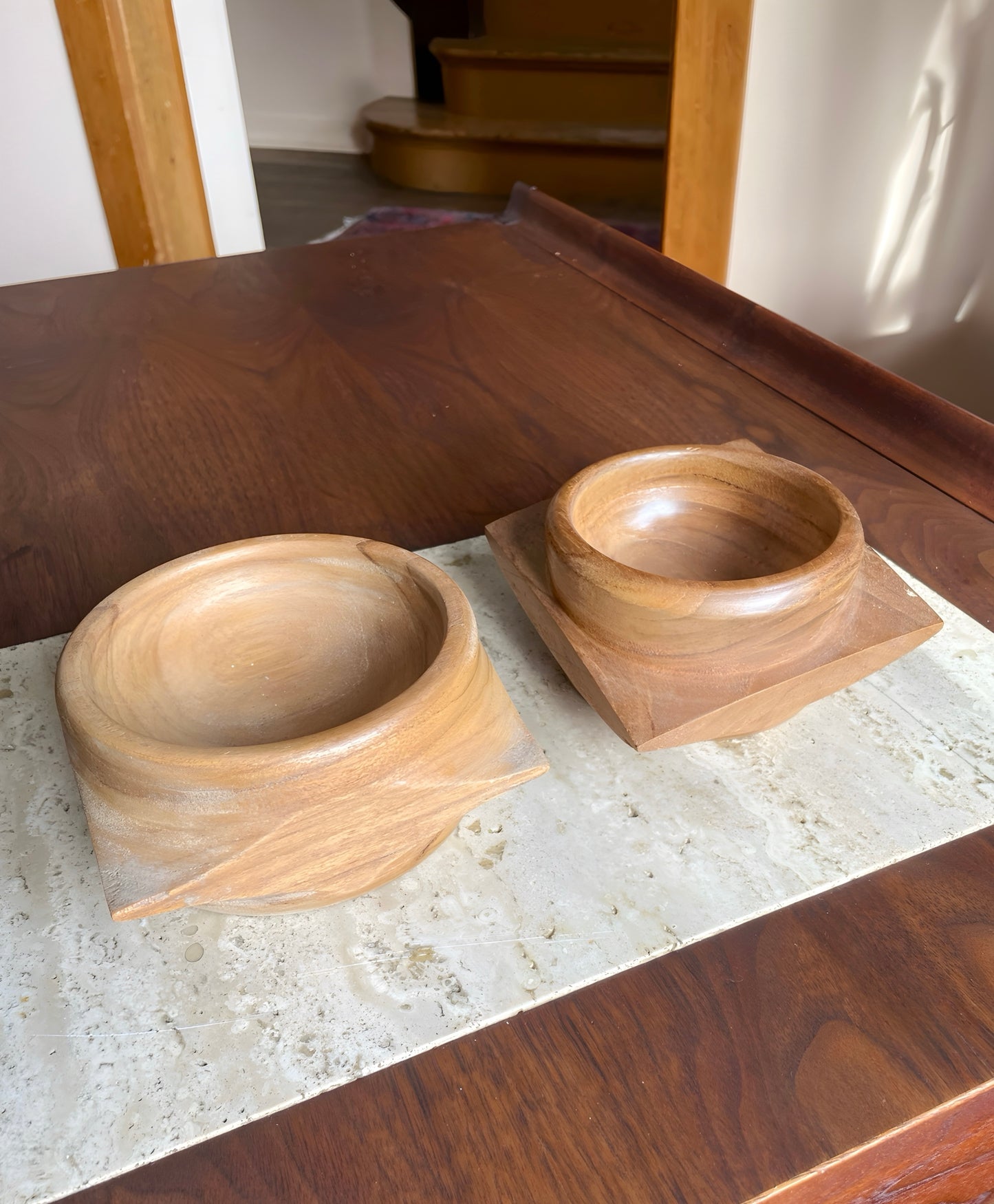 Pair of Turned Wood Bowls